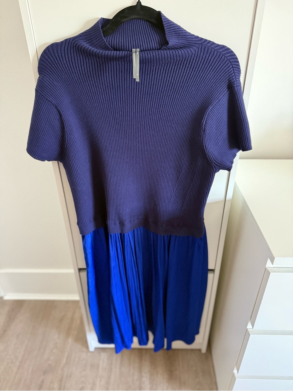 Anthropologie two-Tone Navy & Royal Blue Knit Dress